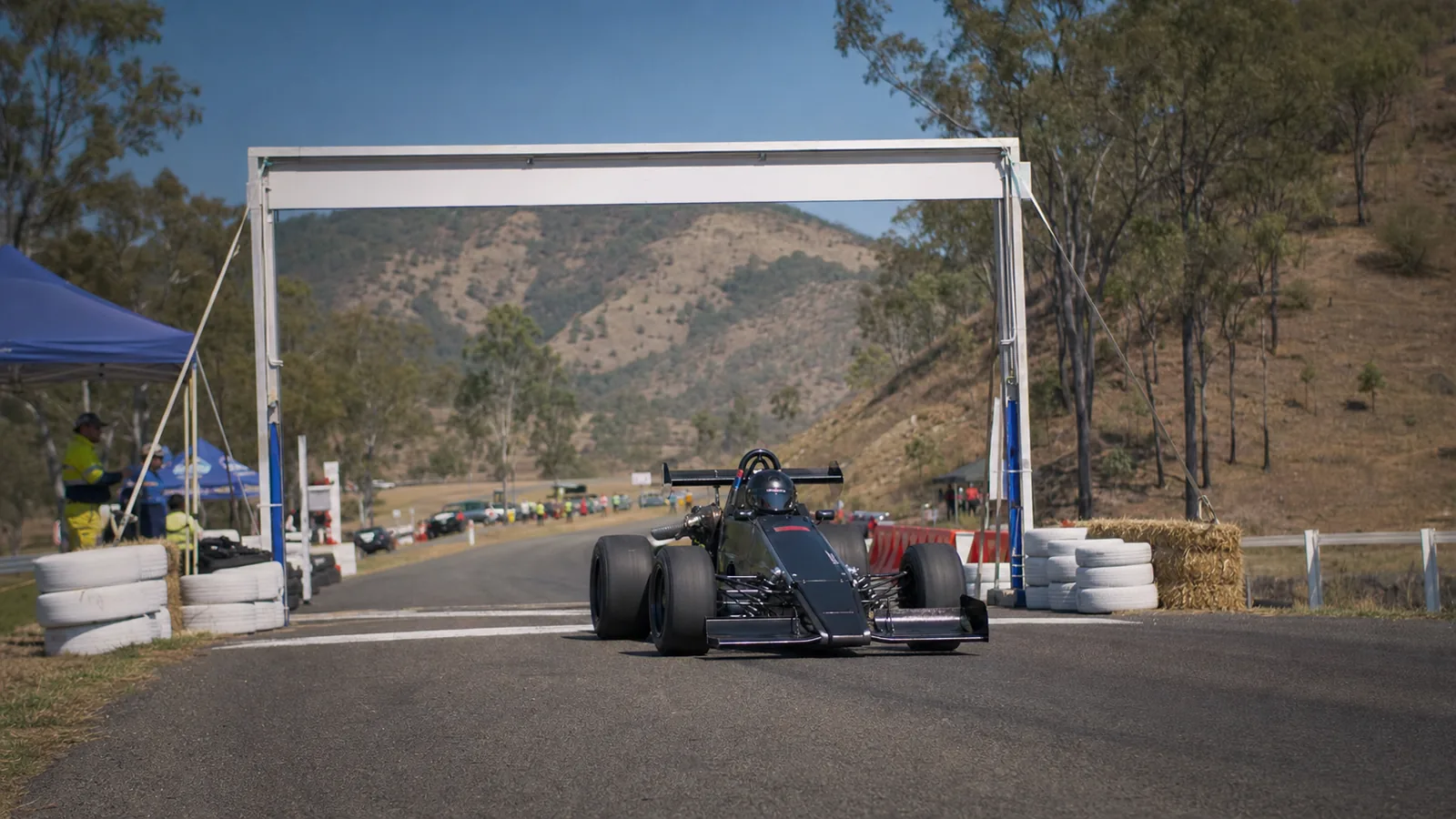 Competition car at a motorsport start line